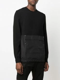 Les Hommes contrasting front pocket wool jumper