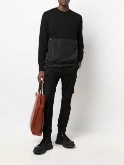 Les Hommes contrasting front pocket wool jumper