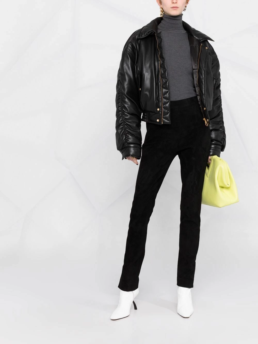 Les Hommes Split ankle suede trousers high waisted pants of women 2 Les Hommes split-ankle suede trousers