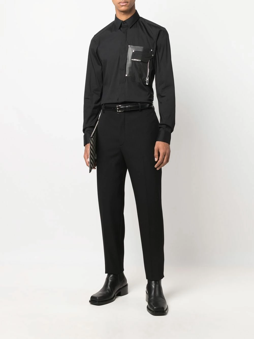 Les Hommes Zip pocket long sleeve shirt shirts of men 2 Les Hommes zip-pocket long-sleeve shirt