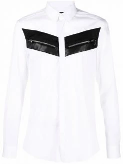 Les Hommes decorative zip-detail shirt