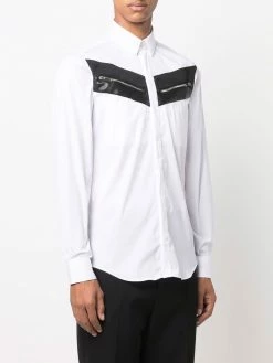 Les Hommes decorative zip-detail shirt