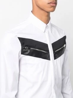 Les Hommes decorative zip-detail shirt