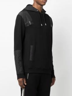 Les Hommes panelled drawstring hoodie