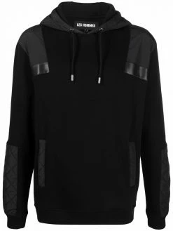 Les Hommes panelled drawstring hoodie