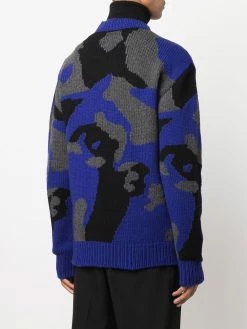 Les Hommes camouflage-knit wool jumper
