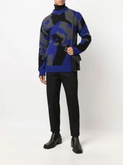 Les Hommes camouflage-knit wool jumper