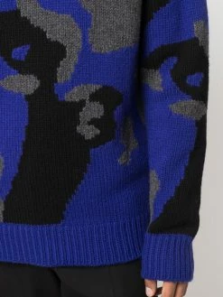 Les Hommes camouflage-knit wool jumper