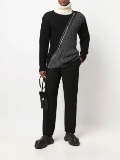 Les Hommes zip-detail roll-neck jumper