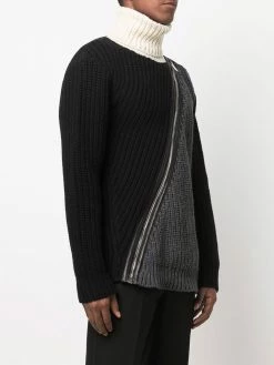 Les Hommes zip-detail roll-neck jumper