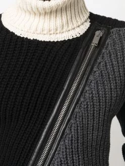 Les Hommes zip-detail roll-neck jumper