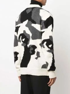 Les Hommes camouflage-knit wool jumper