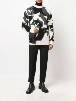 Les Hommes camouflage-knit wool jumper