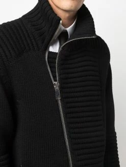 Les Hommes ribbed zip-up knitted jacket