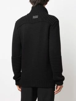 Les Hommes ribbed zip-up knitted jacket