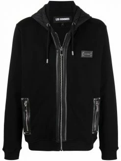 Les Hommes logo plaque hoodie