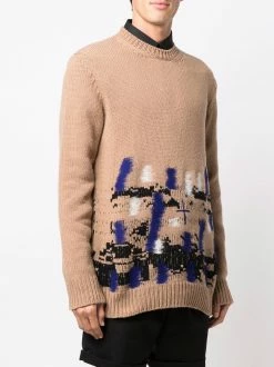 Les Hommes abstract-pattern crew-neck jumper