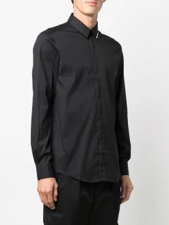 Les Hommes logo-plaque button-up shirt