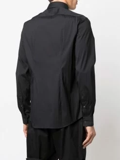 Les Hommes logo-plaque button-up shirt