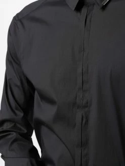 Les Hommes logo-plaque button-up shirt