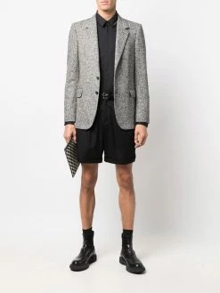 Les Hommes logo-plaque button-up shirt