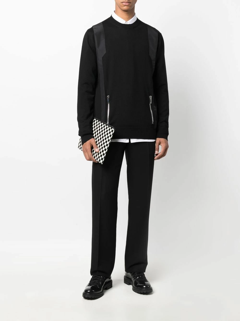 Les Hommes Ribbed knit virgin wool jumper knitted sweaters of men 2 Les Hommes ribbed-knit virgin wool jumper